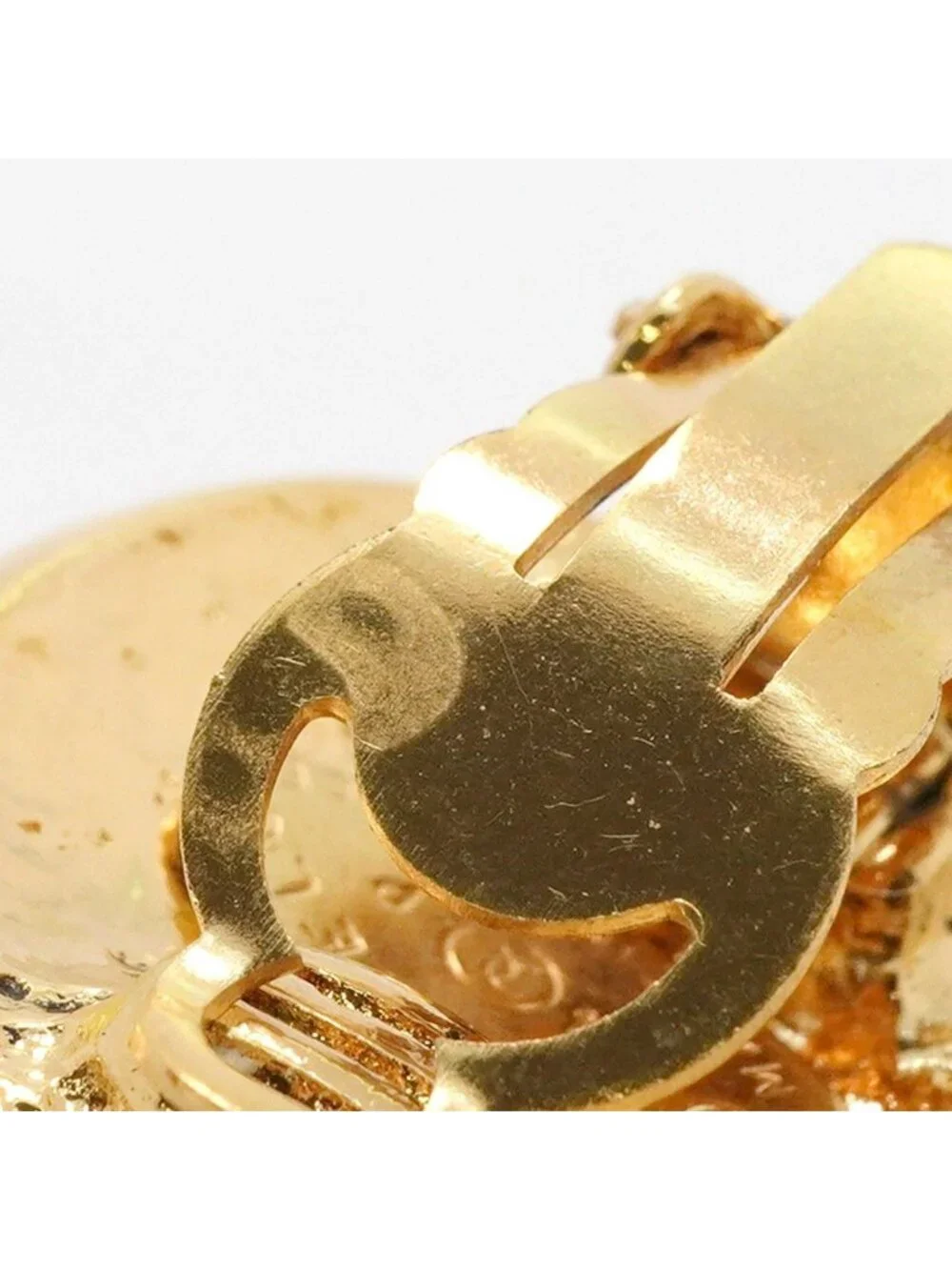 Chanel Earrings Vintage CC Logo Round